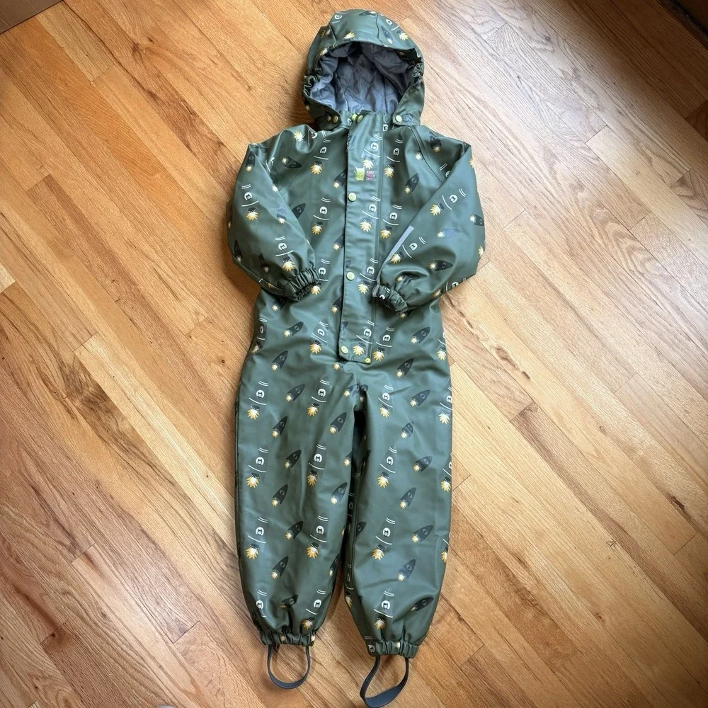 Katnakken Rain Suit Kids 4T Green Quilted Waterproof Snowsuit Hagl 104cm